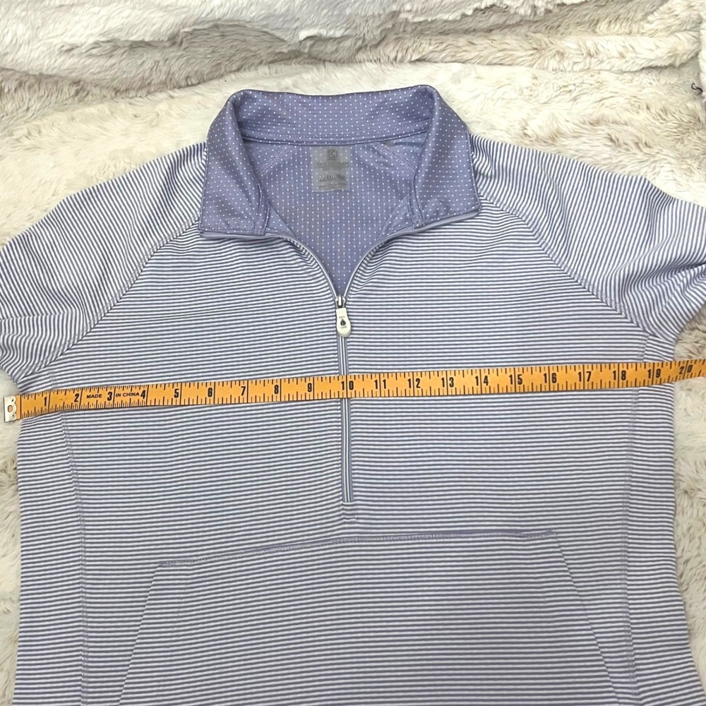 Kate Lord Collection Womens Lavender Striped Quarter Zip Pullover Golf Shirt Med - Picture 4 of 5